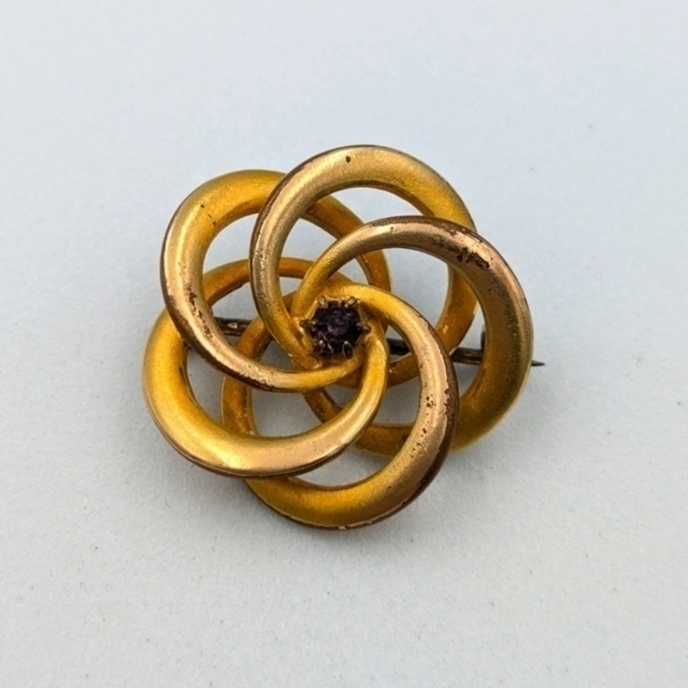 Antique Edwardian or Victorian art nouveau GLP George L Paine knot brooch pin